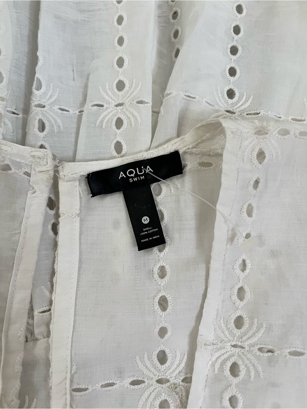 Aqua Tank Eyelet Cover-up Dress White Women's Size Medium New - Picture 7 of 7